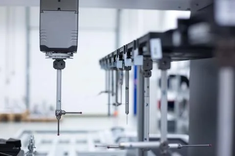 Close up of professional automatic 3D measuring system machine for plastic Stock Photos