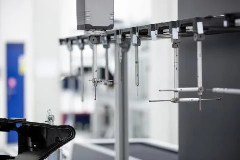 Close up of professional automatic 3D measuring system machine for plastic Stock Photos