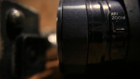 Close-up of a professional camera, an action camera, and a small digital camera Fotos de archivo