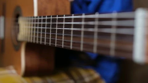 Close up professional classical guitar. Stock Footage 260881579