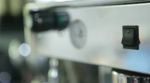 Close up of professional espresso machine Stock Footage 20535827