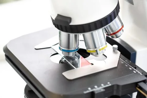 Close up of professional microscope Fotos de archivo