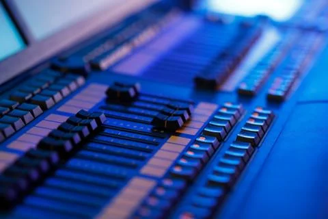 Close up of professional stage lighting controller Stock Photos