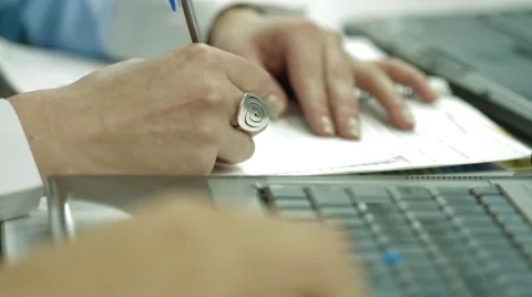 Close Up of professional workers performing work-related tasks Stock Footage 45236312