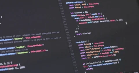 Close up of a program code on a computer screen programming, it, software Stock Footage 82730392
