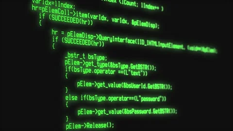 Close-up of a program code on a computer screen. Technology, coding, programming Stock Footage 139230672