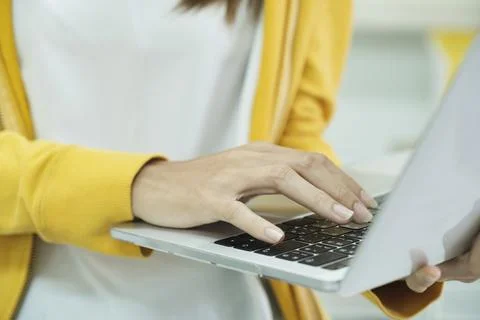 Close up programmer is coding and programming software. 库存照片