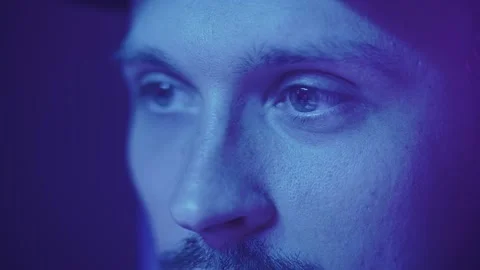 Close-up of the programmer eyes Stock Footage 211800765