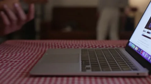 Close-up of programmer's hands typing commands. Young man using the keyboard Stock-Footage 224930866