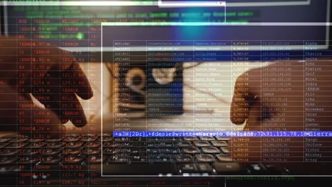 Close-up of programmer's hands typing on keyboard. Software developer writing Stock Footage 300310947