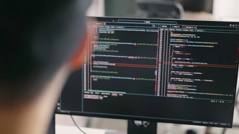 Close-up of Programming Code on Computer Monitor. Stock Footage 273192579