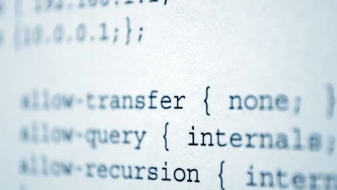 Close Up of Programming Code on Computer Screen with Selective Focus Video stock 337067654