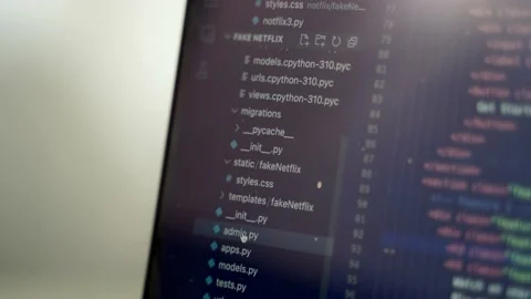 A close-up of a programming editor IDE used to edit Python code.  This is Stock Footage 213798547