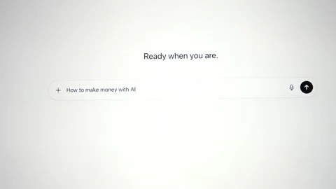 Close up of a prompt being run on a laptop screen in ChatGPT AI. Vidéo 334962991