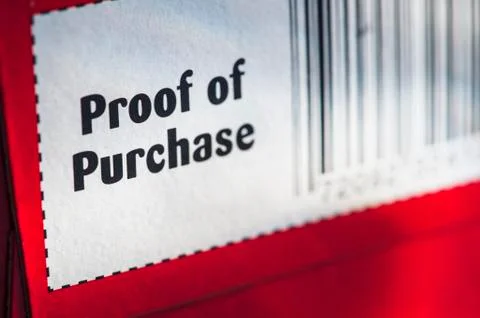 Close up of proof of purchase with bar code, studio shot Foto stock