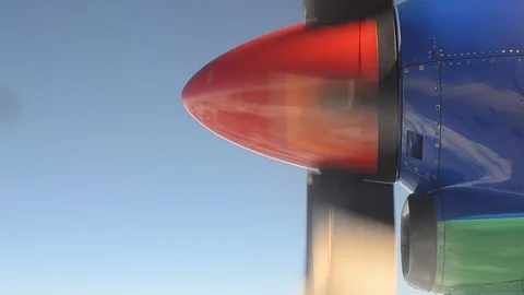 Close up of a propeller engine Stock Footage 94348629