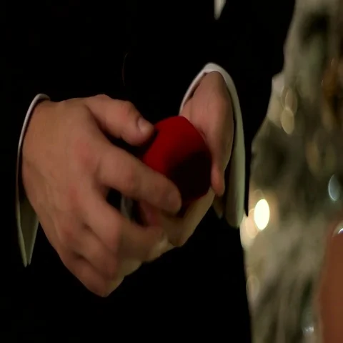 Close up of proposal made on a day of New Year. Be my wife, happy moment Stock Footage 69493858