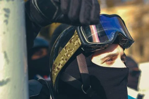 Close up of protestor Stock Photos