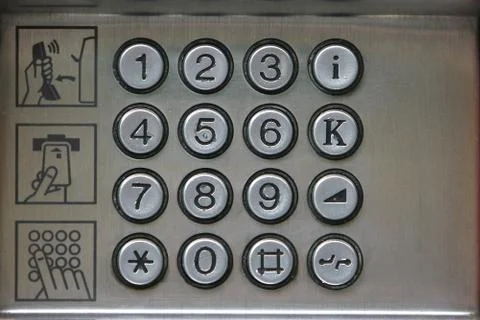 Close up of the public pay phone Stock Photos