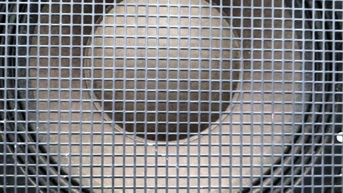 Close up pumped sound waves of a speaker. Large concert sound system. Stock Footage 170856362