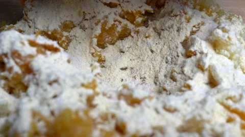 Close up of pumpkin gnocchi dough. 库存影片 149780741