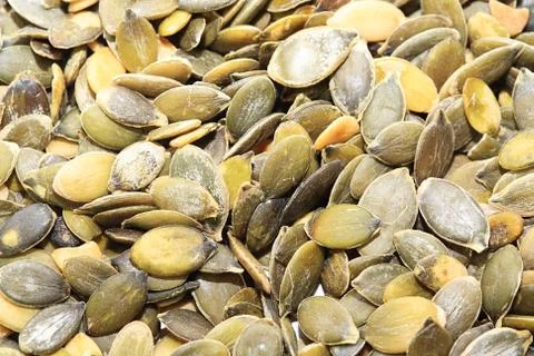 Close up of pumpkin seeds Stock Photos