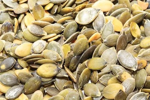 Close up of pumpkin seeds Stock Photos