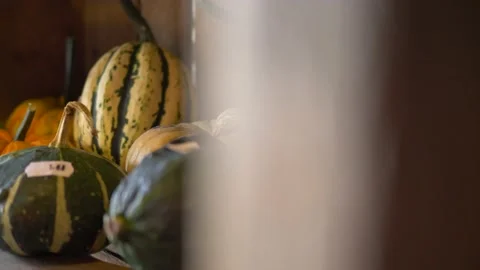Close up pumpkins at the country fair. 库存影片 140402744