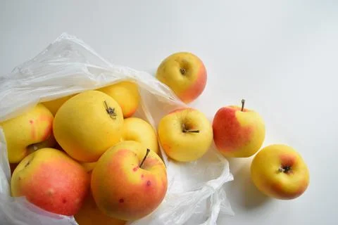 Close-up of purchased apples Stock Photos