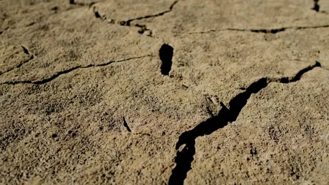 Close Up push Cracks drought soil crisis cross over a dried mud backgrounds 스톡 동영상 334029329