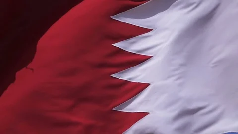 Close up of Qatar flag slow motion shot at 250fps Stock-Footage 76935810