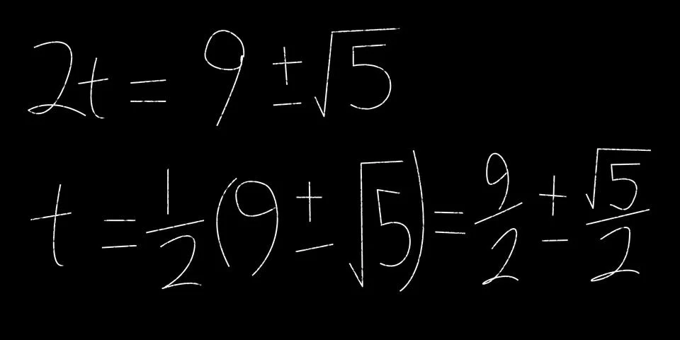 Close up of quadratic equation Stock Illustration
