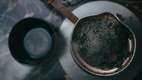 Close-up of quaint tea boiling Stock Footage 228662845