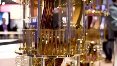 Close up of quantum computer system, new advanced and innovative computing Stock Footage 330398691