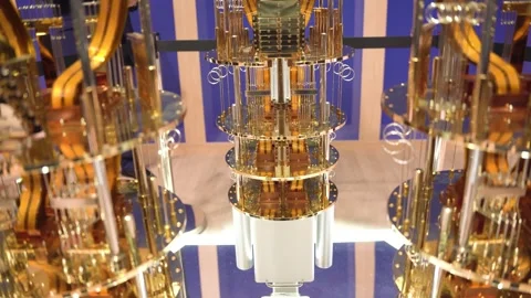 Close up of quantum computer system, new advanced and innovative computing Stock Footage 330398698