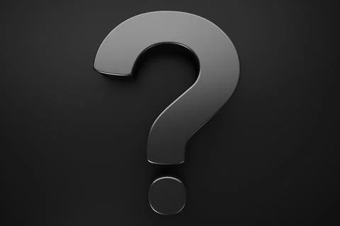 Close up question mark. Dark theme. Interrogative topics. Stock Illustration