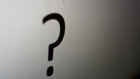 Close-up question mark "?" symbol sign typed on the computer's monitor Stock Footage 200110831