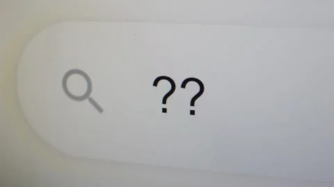 Close-up question mark why symbol typed on a search bar Stock Footage 200819227