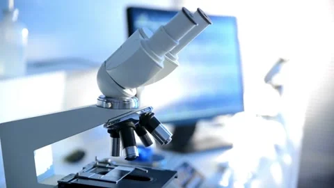 A close-up of the rabies virus under a microscope for ongoing research. Stock Footage 336583029