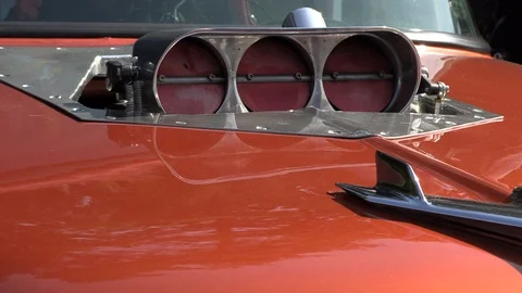 Close up on a race car compressor Stock Footage 95484869