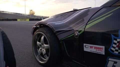 Close up race car Stock Footage 137764531