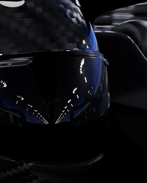 Close-up racer in racing car Video stock 264654702