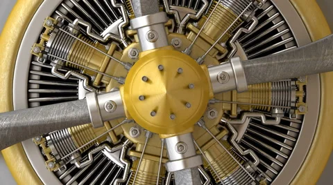 Close-up Radial engine aircraft. Stock Footage 46859225