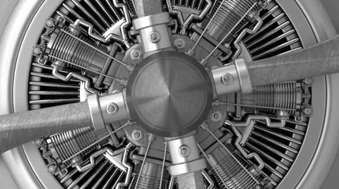 Close-up Radial engine aircraft. Technology background Stock Footage 46890844
