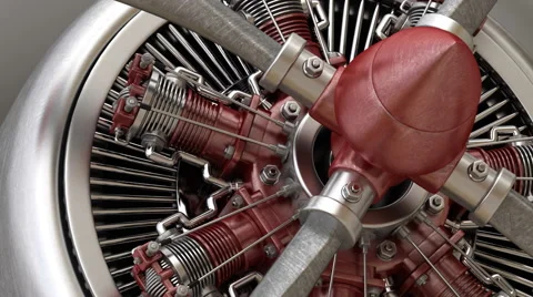 Close-up Radial engine aircraft. Technology background Stock Footage 46890878