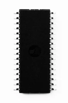 Close-up of a radio component - a microcircuit Stock Photos