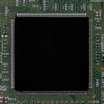 Close-up of a radio component - a microcircuit Stock Photos