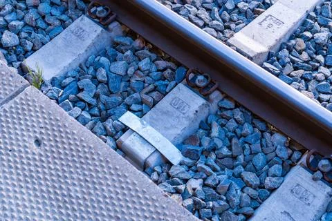 Close-Up of Rail Track Elements Stock Photos
