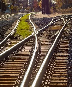 Close-up of Railroad Track Switch Stock Photos