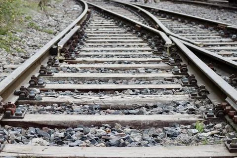 Close up railway Stock Photos